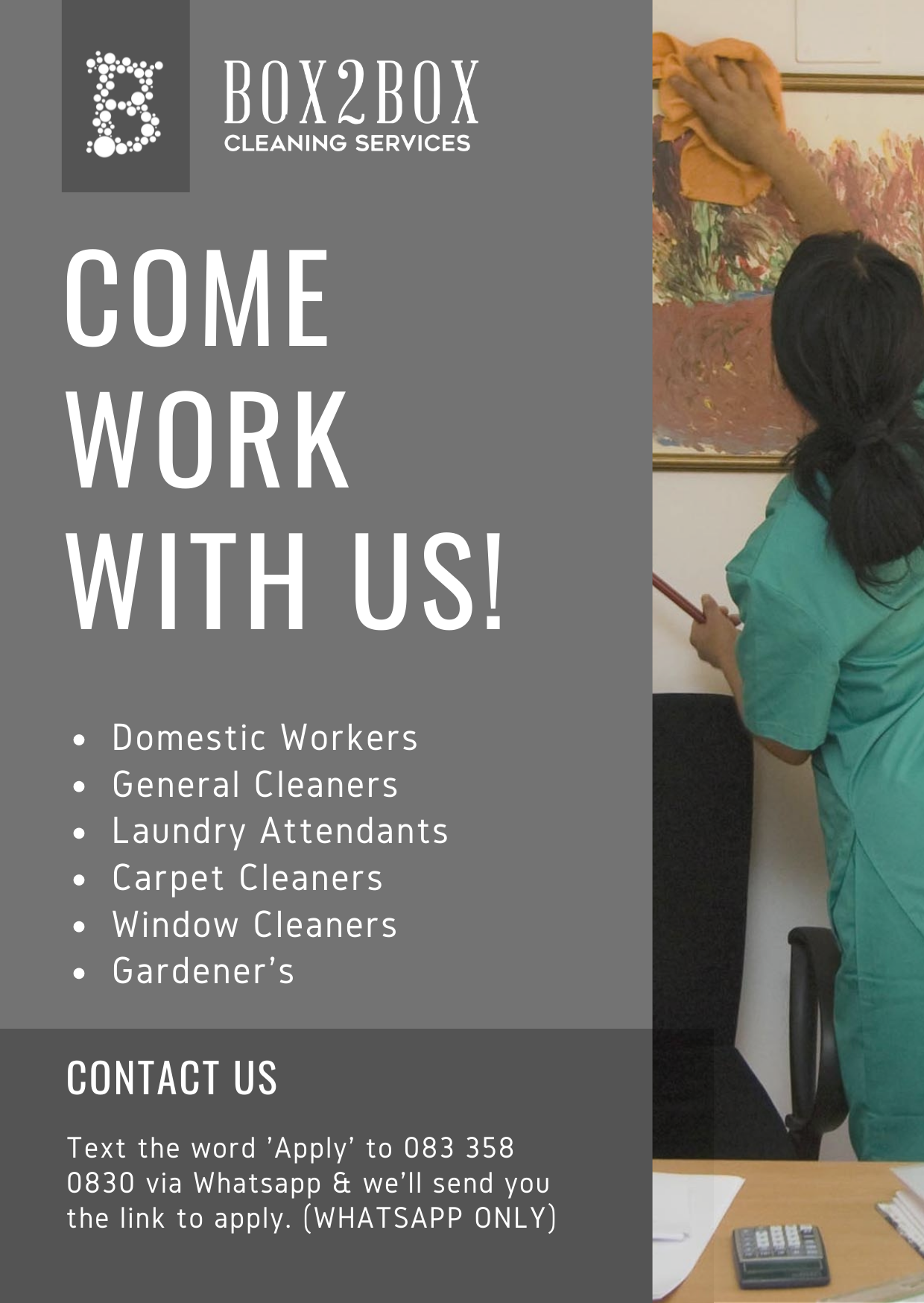 Box 2 Box Cleaning Services Vacancy Announcement